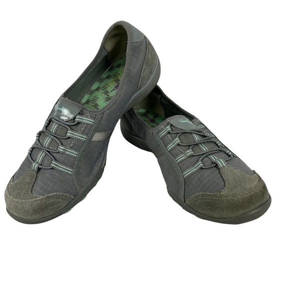 Skechers Relaxed Fit Breathe Easy Allure Gray Slip On Sneakers Shoes Size 10 - Picture 2 of 13